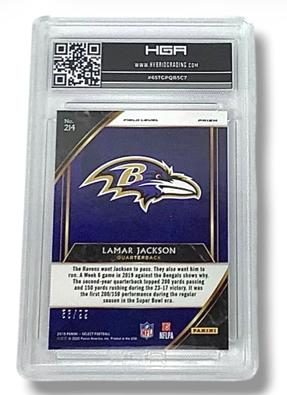 2019 Select Field Level Lamar Jackson Tri-Color Prizm 33/99 HGA 9.5 - 65TGPQB5C7