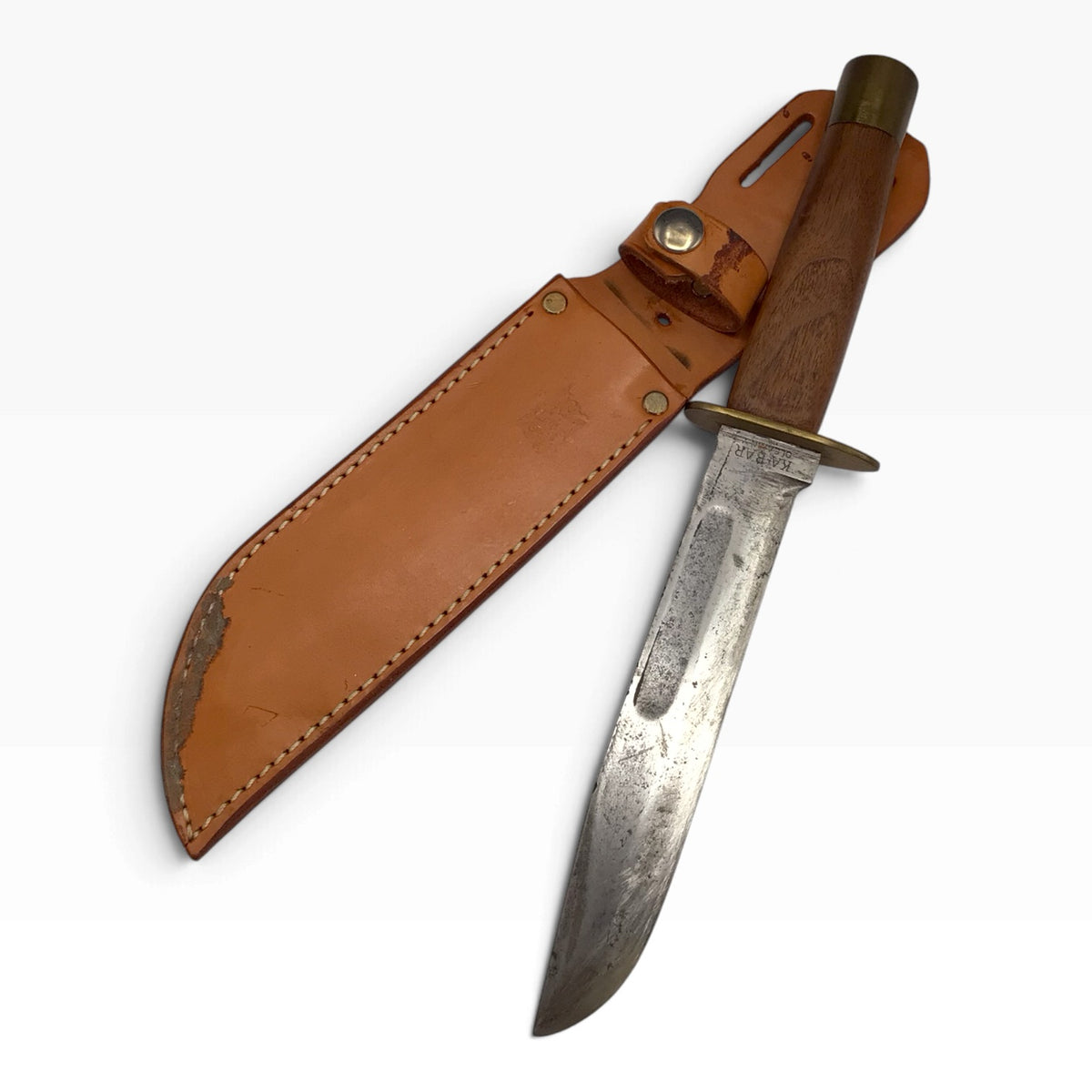 KA-BAR Olean N.Y. U.S. Military Vintage Fixed Blade Knife with Leather Sheath