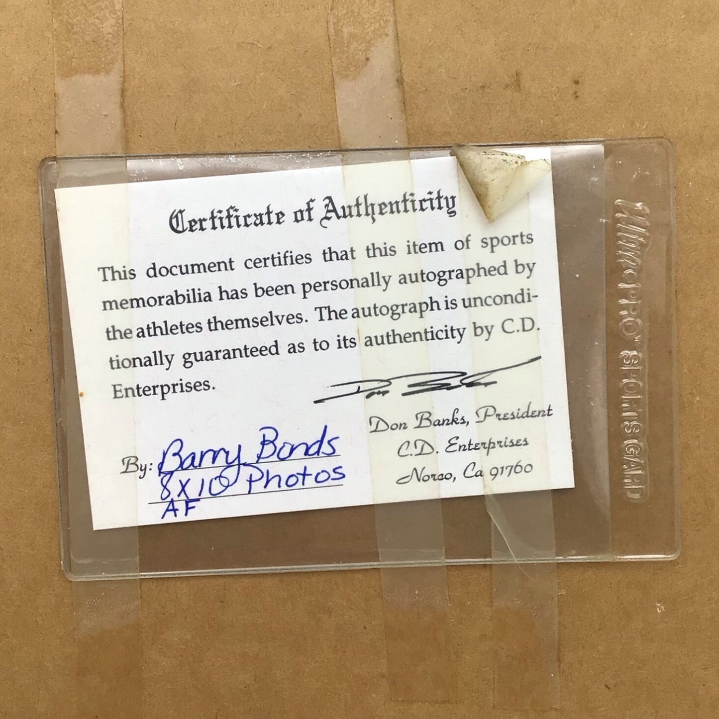 Framed Barry Bonds Signed Photo