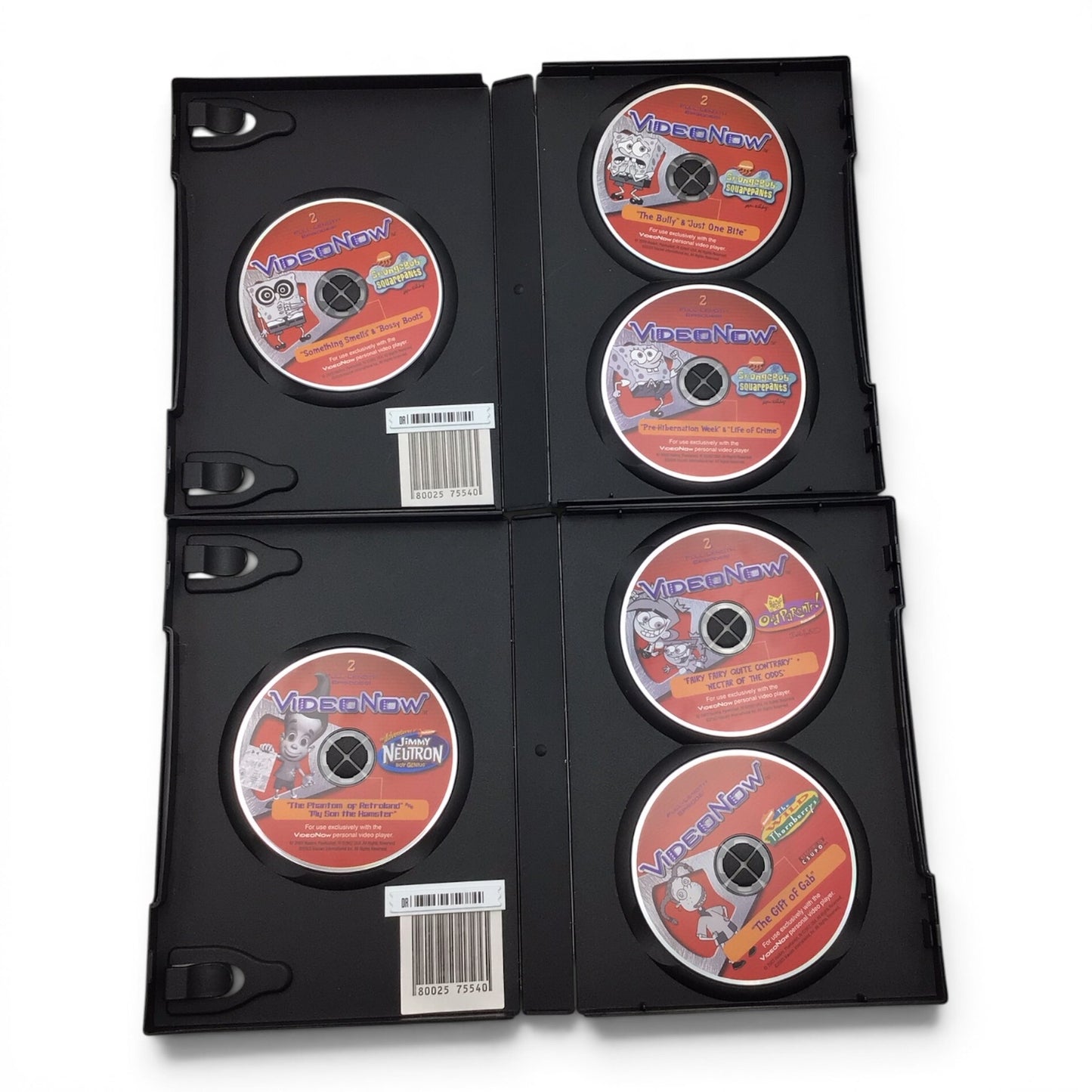Video Now Player w/ 6 Discs (Spongebob, Jimmy Neutron, & More) - Tested & Working