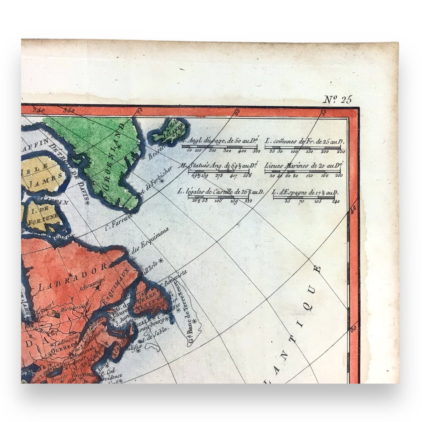 1780 Antique Map of North America by Rigobert Bonne – Amerique Septentrionale