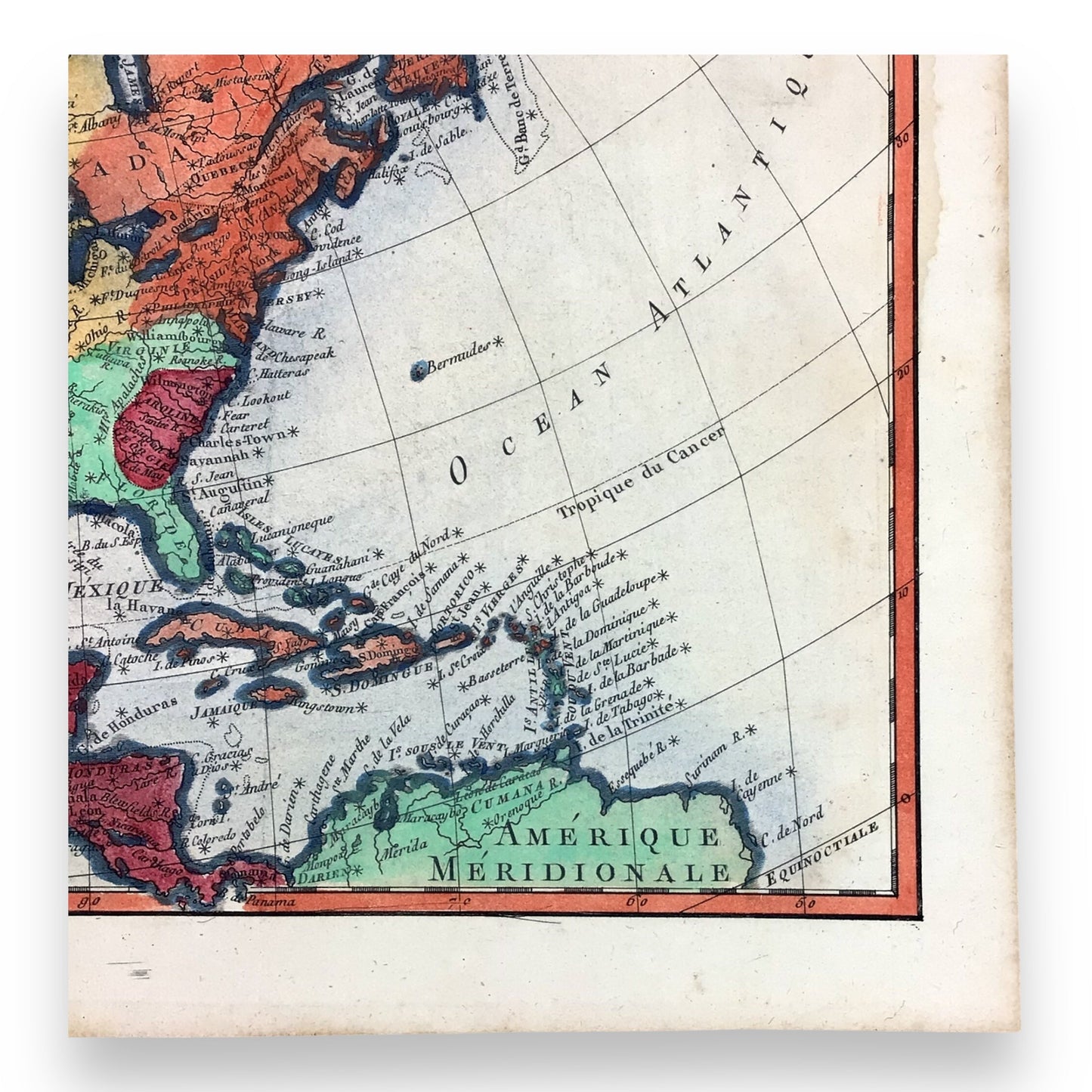1780 Antique Map of North America by Rigobert Bonne – Amerique Septentrionale