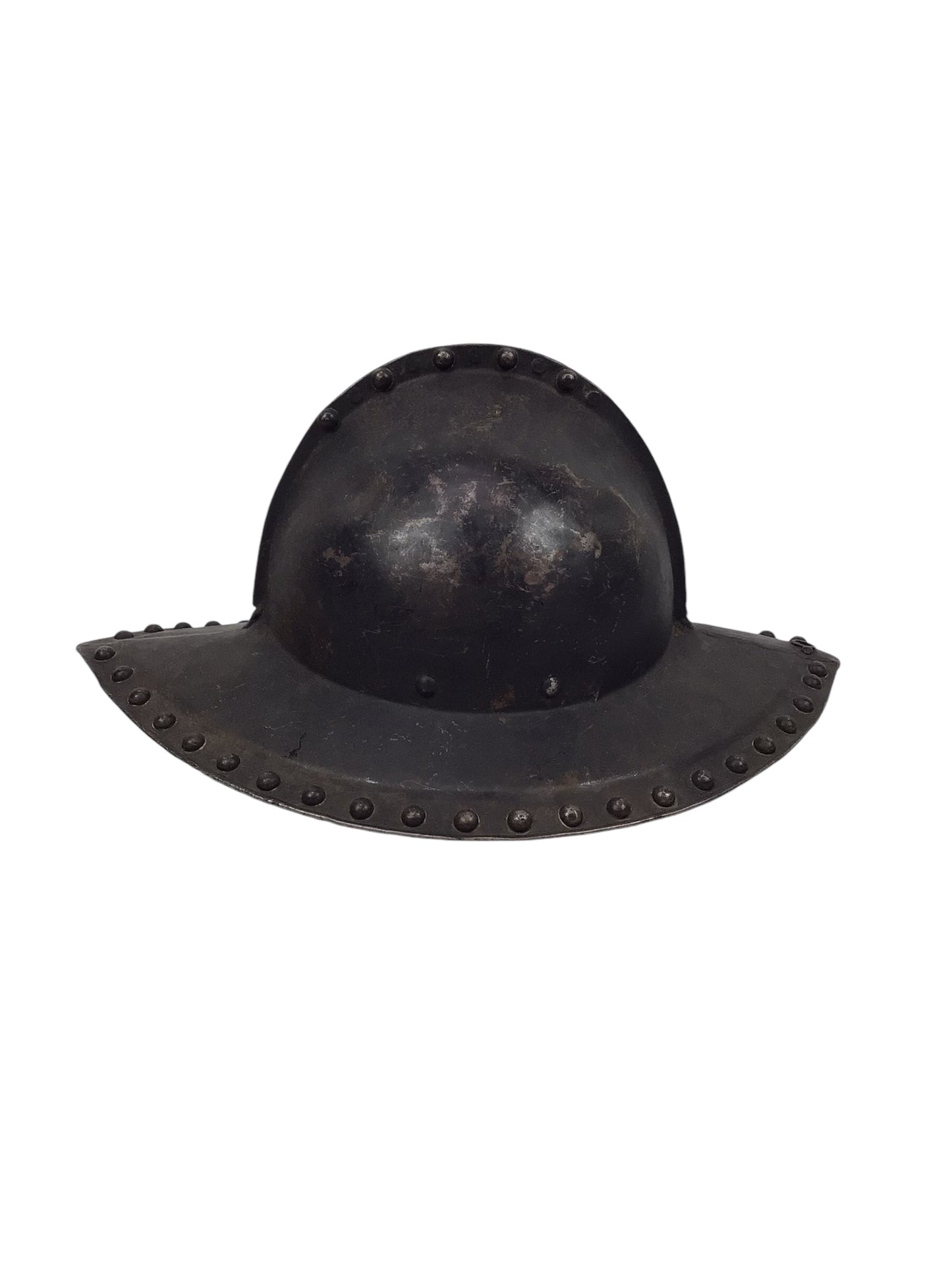17th-Century English Civil War Pikeman's Helmet with Original Black Paint
