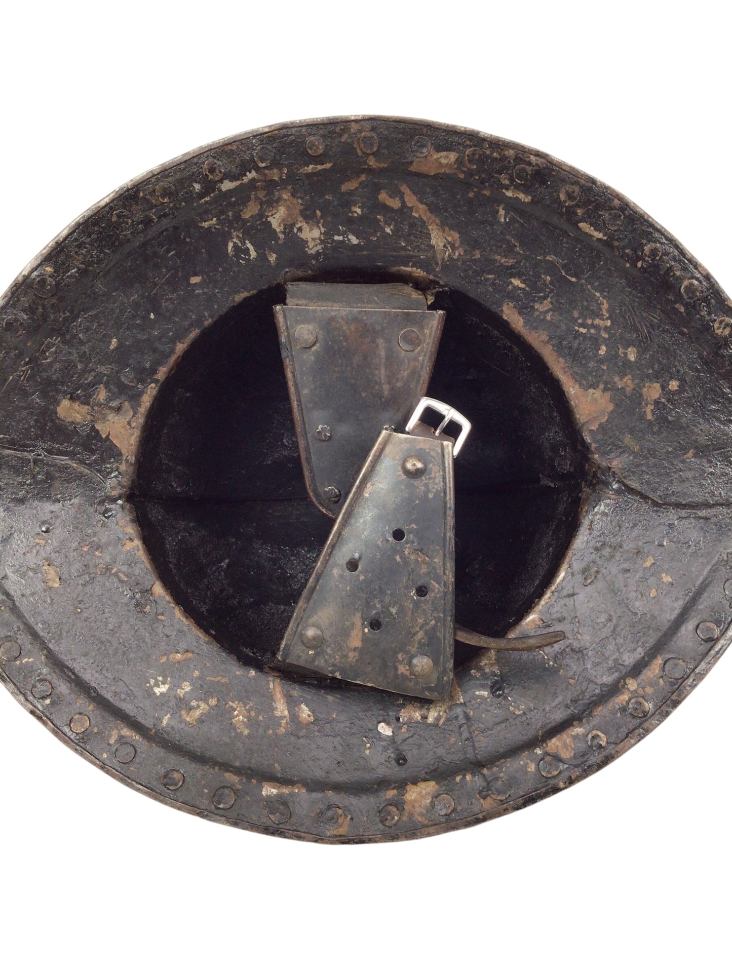 17th-Century English Civil War Pikeman's Helmet with Original Black Paint