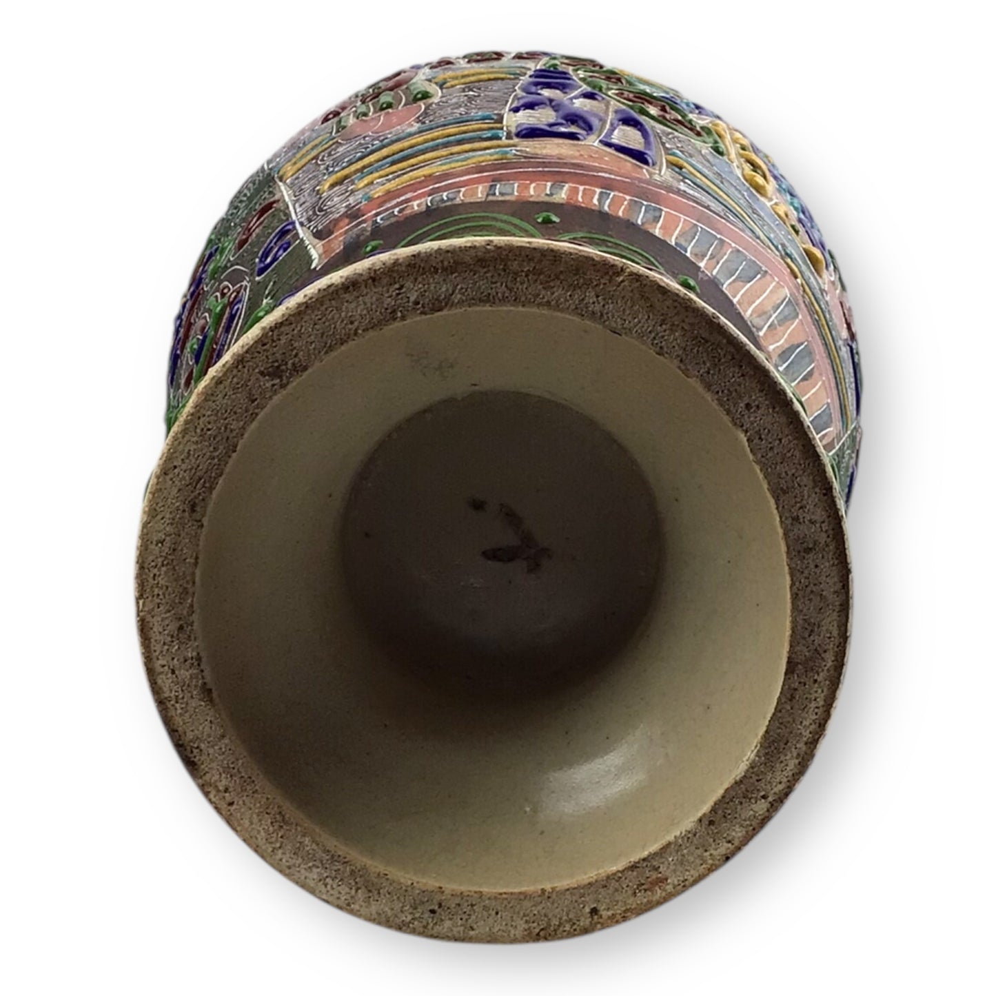 1870s Satsuma Meiji Era Two-Eared Temple Urn Vase – 18" Hand-Painted