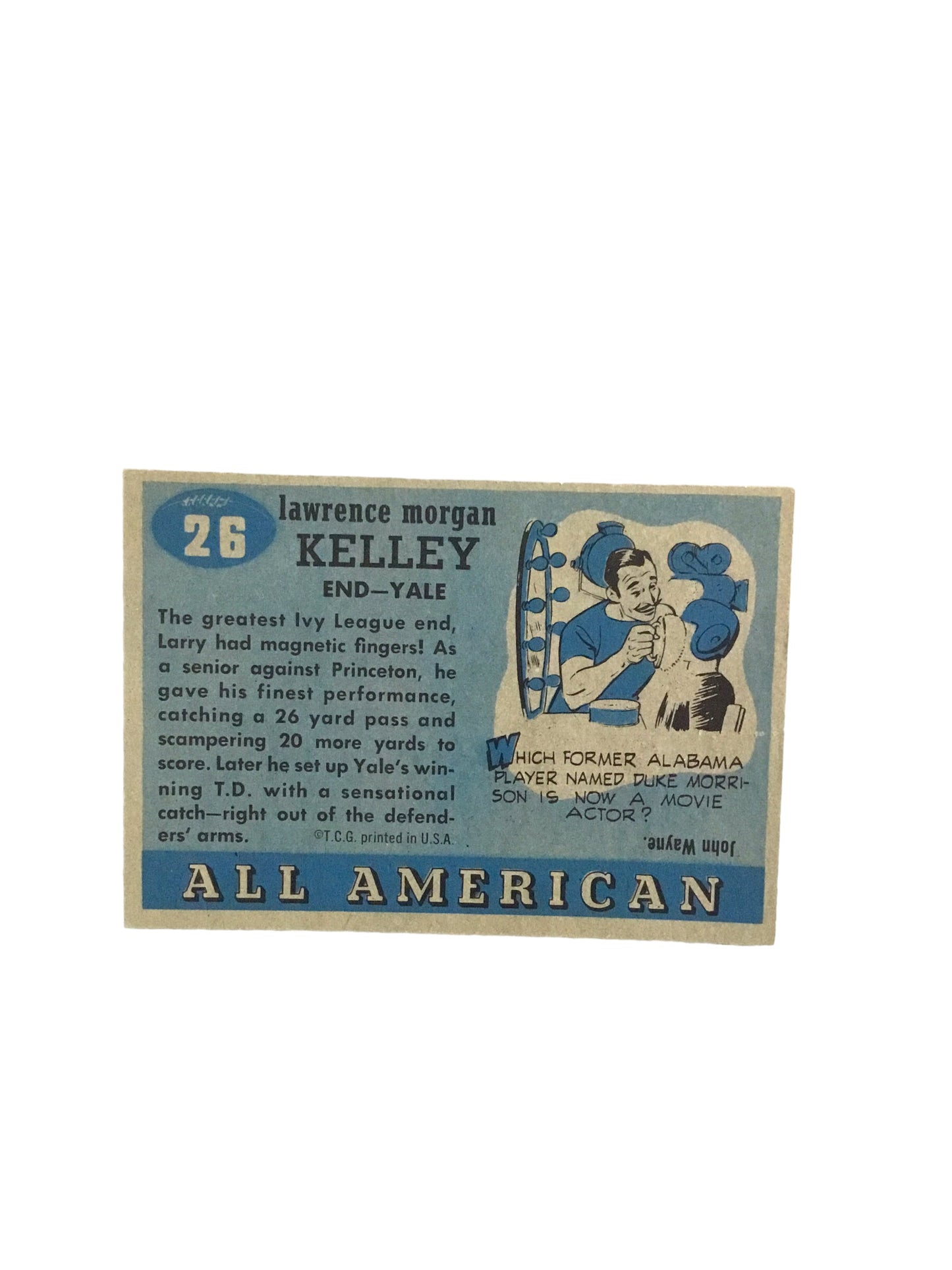 1955 Topps All-American Football Card # 26 Larry Kelley SP