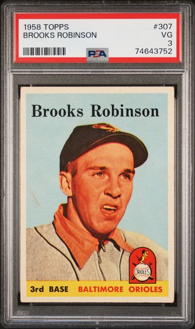 1958 Topps #307 Brooks Robinson HOF PSA 3 VG Baltimore Orioles