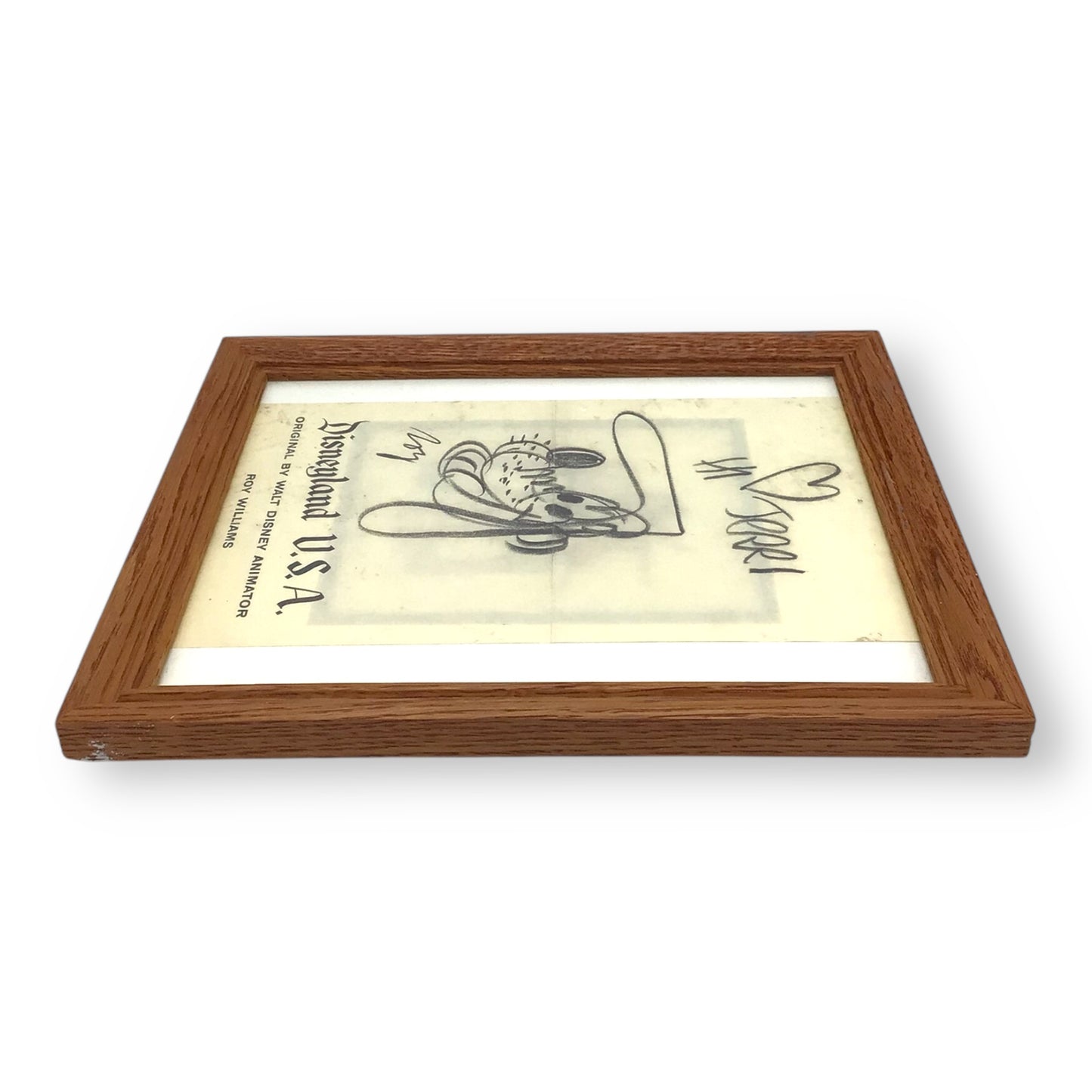 1963 Disneyland Pluto Sketch Signed by Roy Williams Mouseketeer