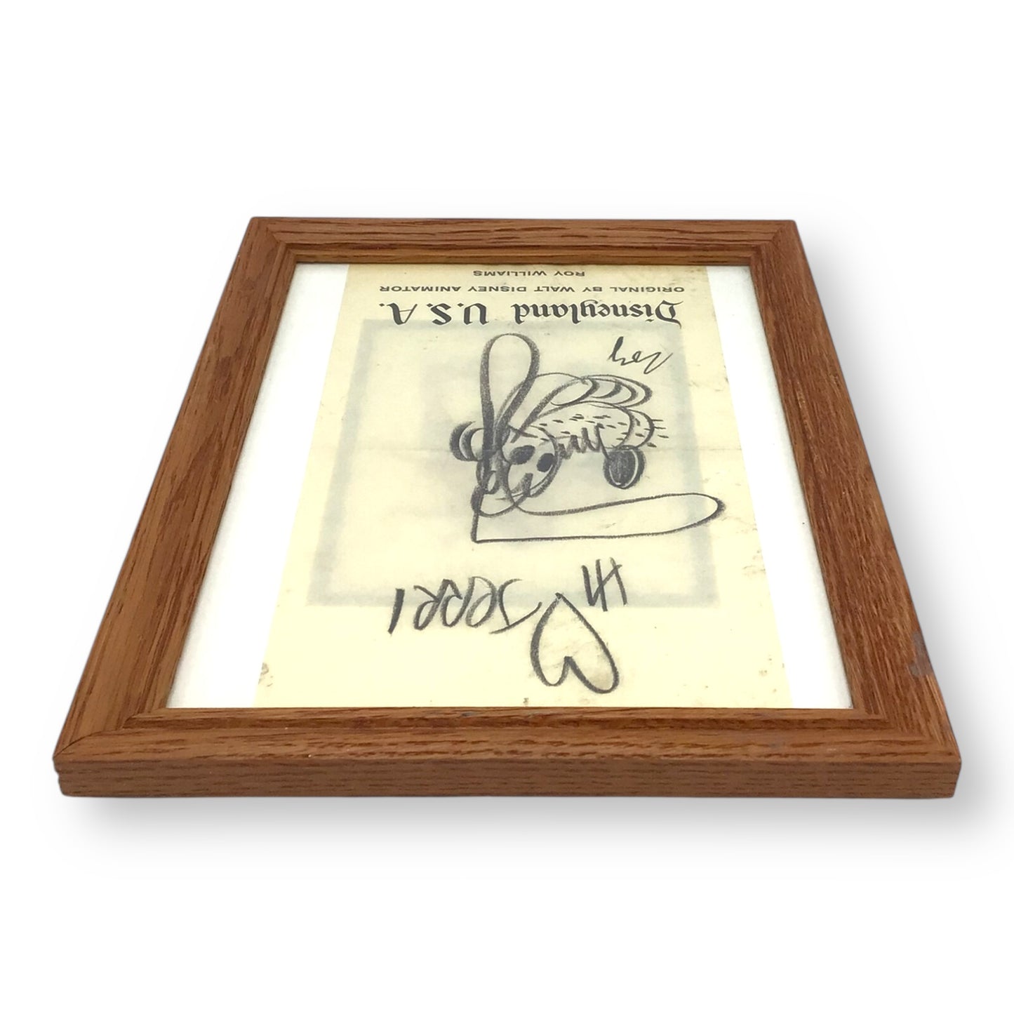 1963 Disneyland Pluto Sketch Signed by Roy Williams Mouseketeer