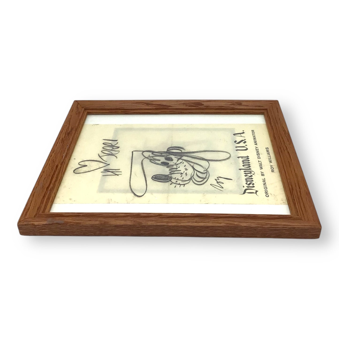 1963 Disneyland Pluto Sketch Signed by Roy Williams Mouseketeer