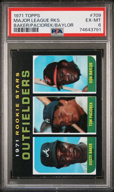 1971 Topps #709 Dusty Baker Rookies Stars - Outfielders PSA 6 EX-MT