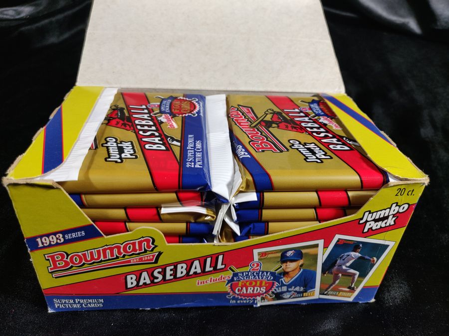 1993 Bowman Baseball MLB Box of 20 Jumbo Packs Possible Jeter RC