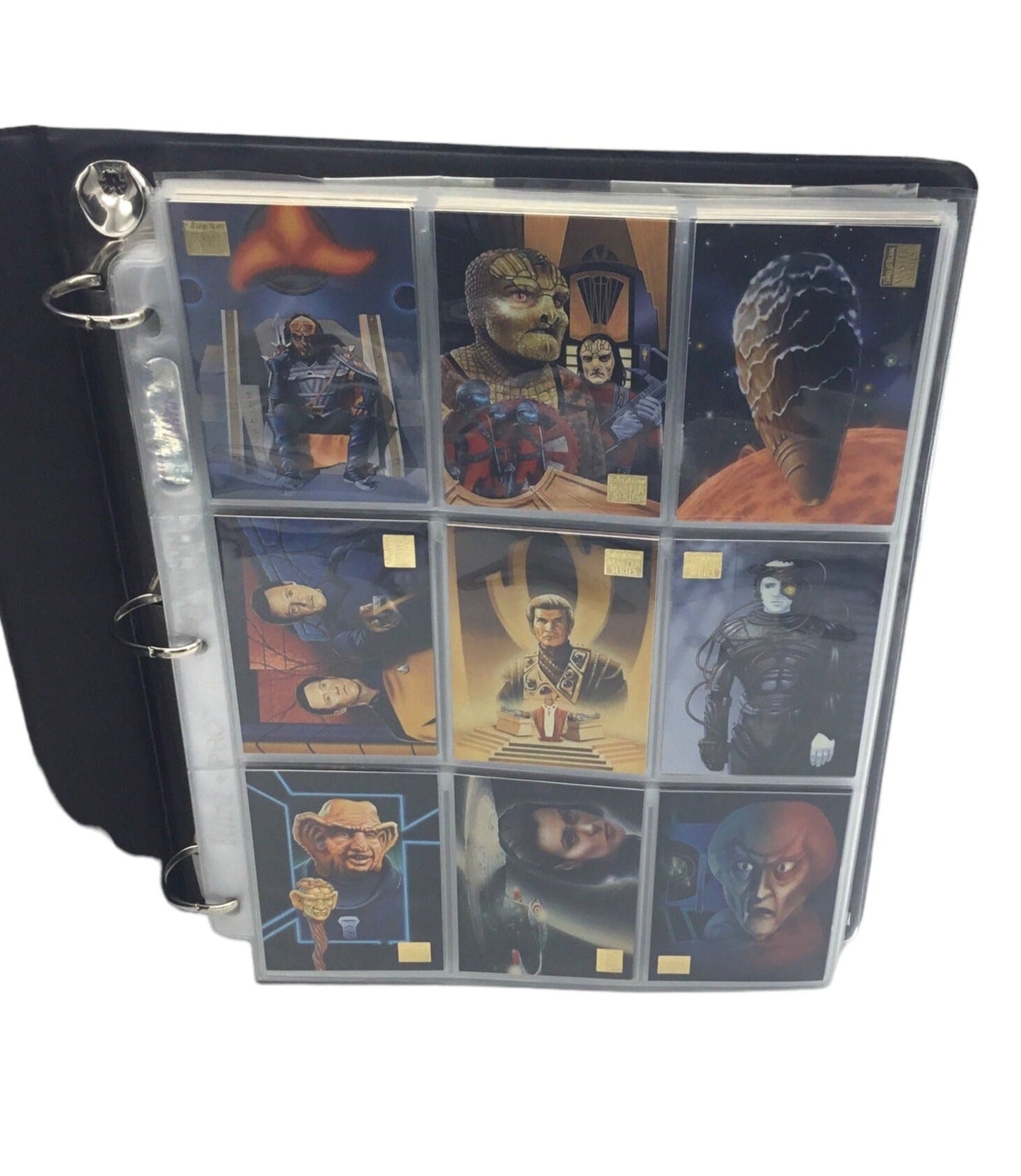 1994 Star Trek Master Series 2 Skybox Complete 100 Trading Base Card Set In Collector Binder w/Insert Sets