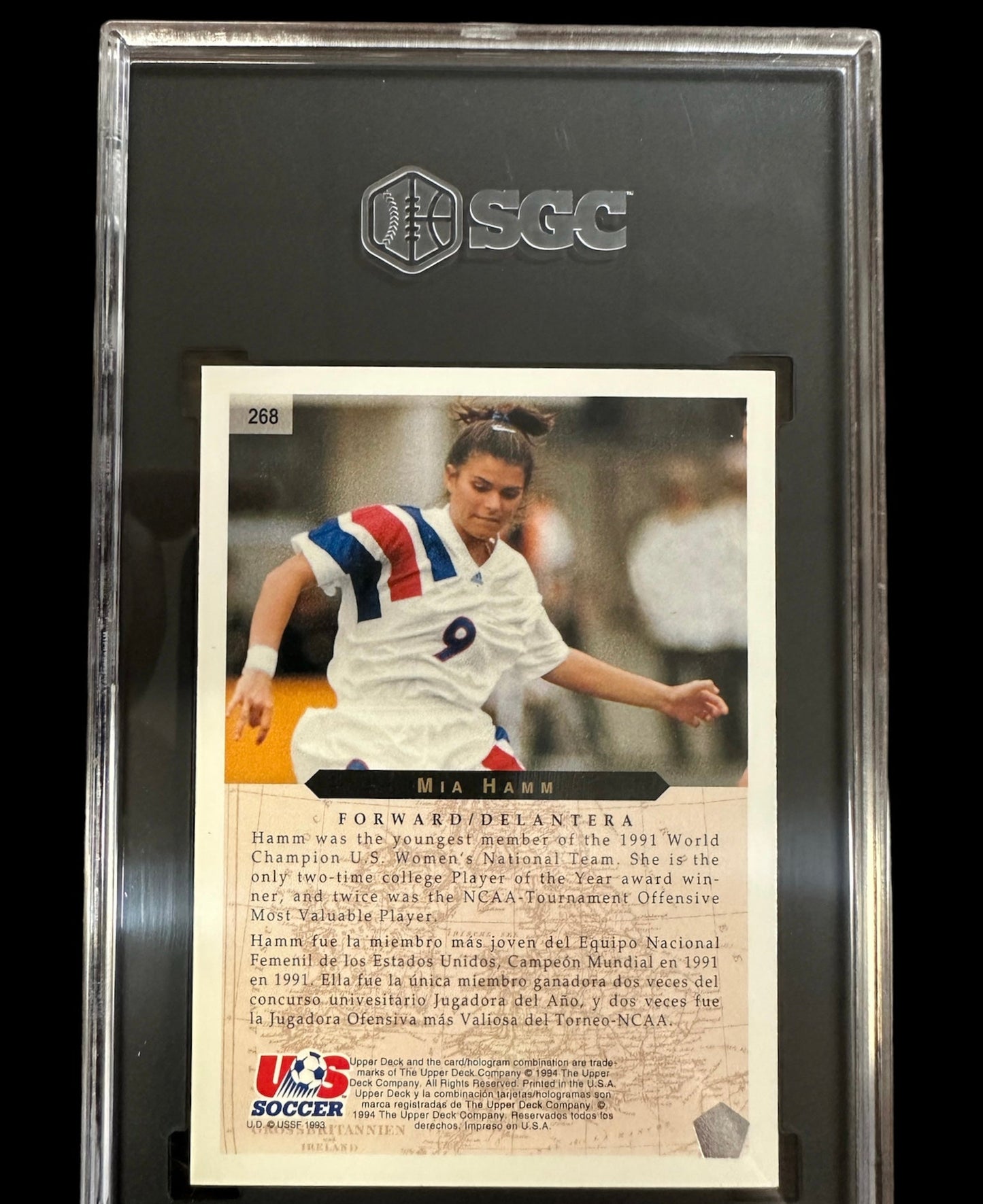 1994 World Cup #268 Mia Hamm SGC graded 8.5