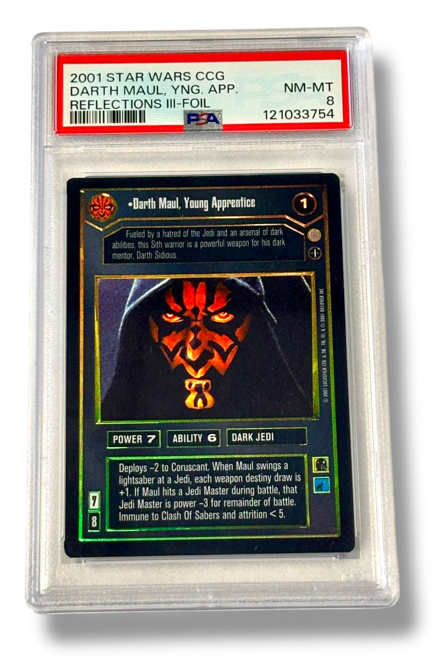 2001 Star Wars CCG Darth Maul Young Apprentice Reflections lll Foil PSA 8 Pop 25 - 121033754