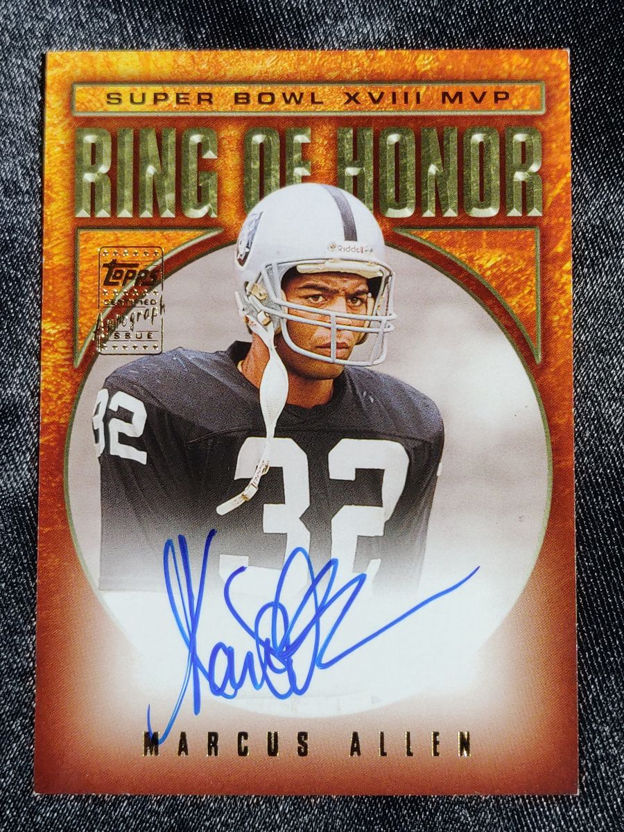 2002 Topps Ring of Honor Autograph SB XVIII MVP Marcus Allen Oakland R –  Collectors Crossroads