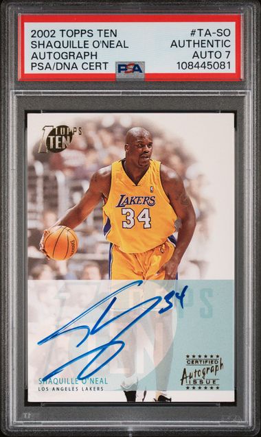 2002 Topps Ten Shaquille O'Neal Rare Auth Auto PSA 7 Pop 1! - 108445081