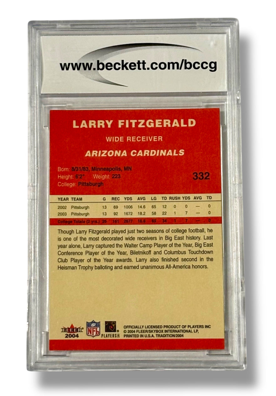 2004 Fleer #332 Larry Fitzgerald Rookie RC BCCG 9 Near Mint - 00010308422