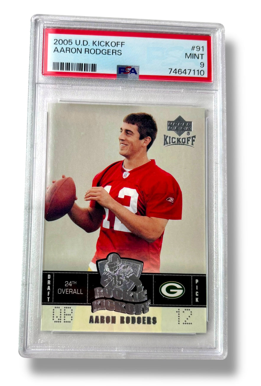 2005 Upper Deck Rookie Kickoff RC Aaron Rodgers PSA 9 - 74647110
