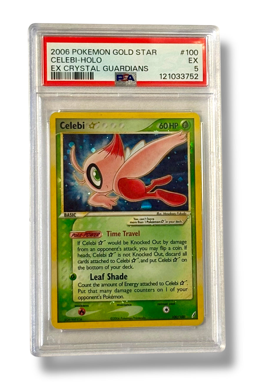 2006 Pokemon Gold Star Celebi-Holo Ex Crystal Guardians #100 PSA 5 - 121033752
