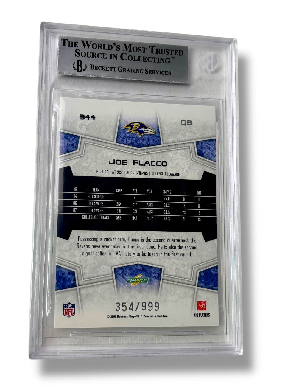 2008 Score Select #344 Joe Flacco /999 Rookie RC BGS 9 - 0013421979