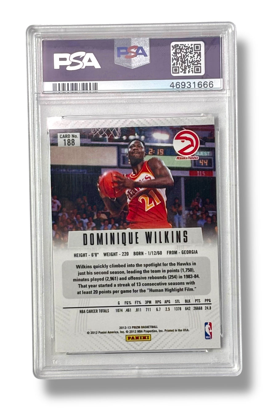 2012 Panini 1st Edition Prizm Basketball #188 Dominique Wilkins PSA 10 - 46931666