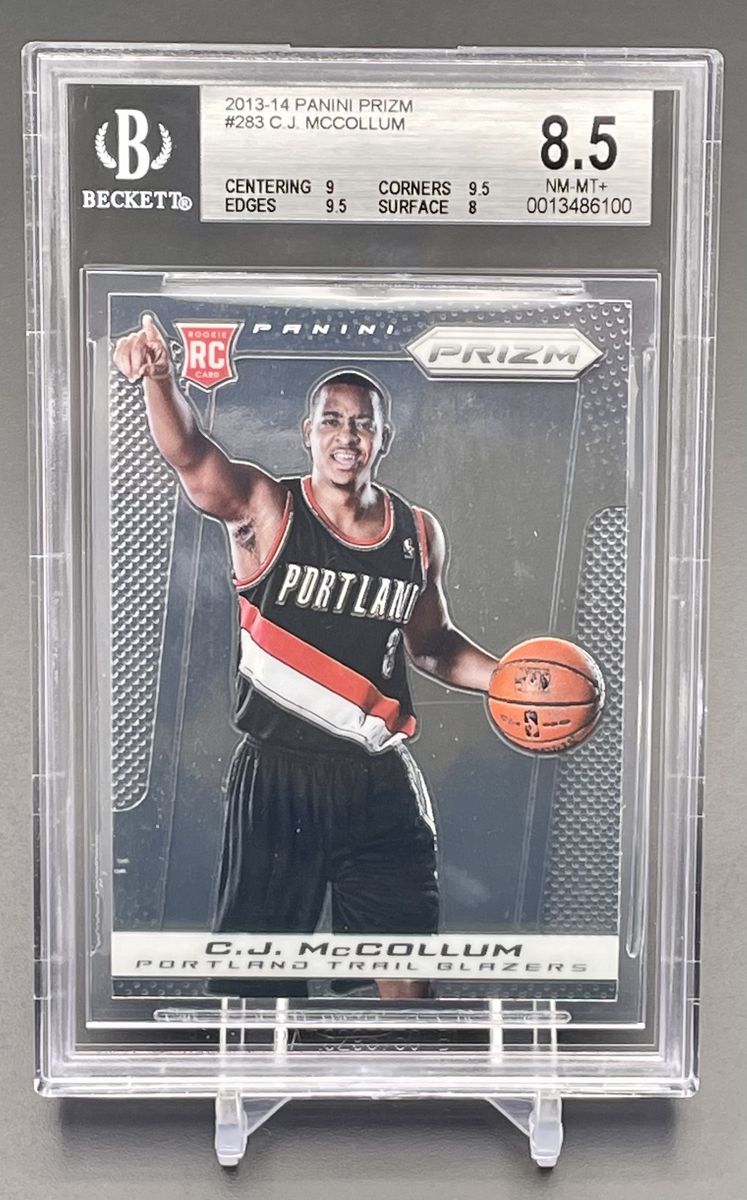 2013-14 Panini Prizm C.J. McCollum RC Red White Blue PSA 9 Mint hot