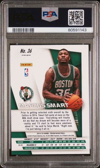 2014 Prizm Silver SP Variations Marcus Smart Rookie RC PSA 10 POP 45 - 80591143