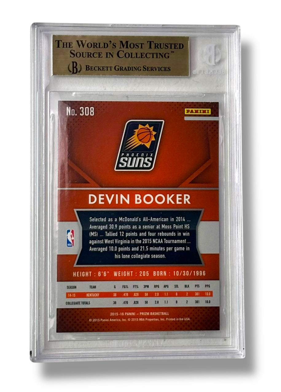 2015 Panini Prizm #308 Devin Booker Rookie RC True Gem Mint BGS 9.5 - 0013419995