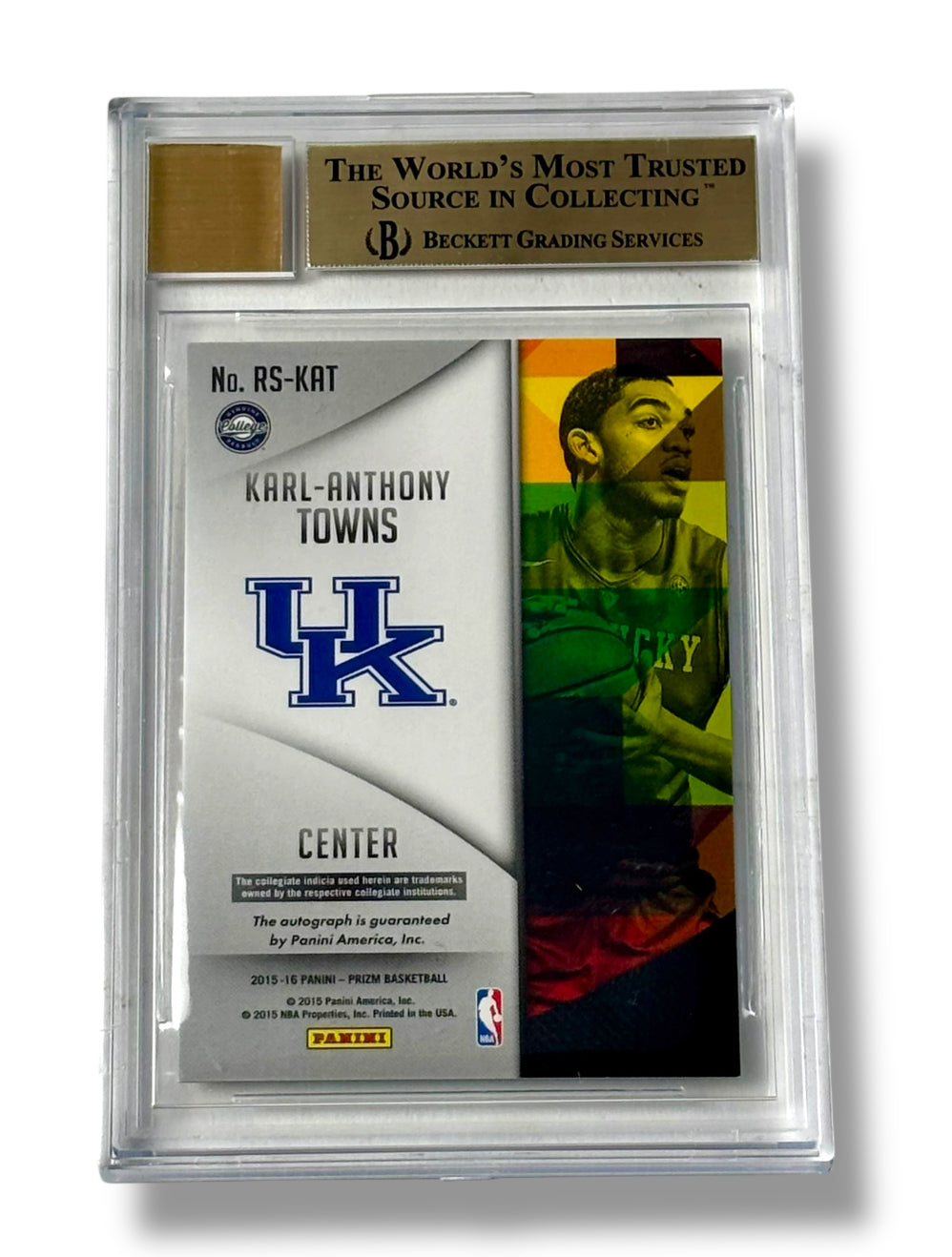 2015 Panini Prizm Basketball Rookie RC Karl-Anthony Towns BGS 9.5 Auto 10 Pop 3! - 0010242544
