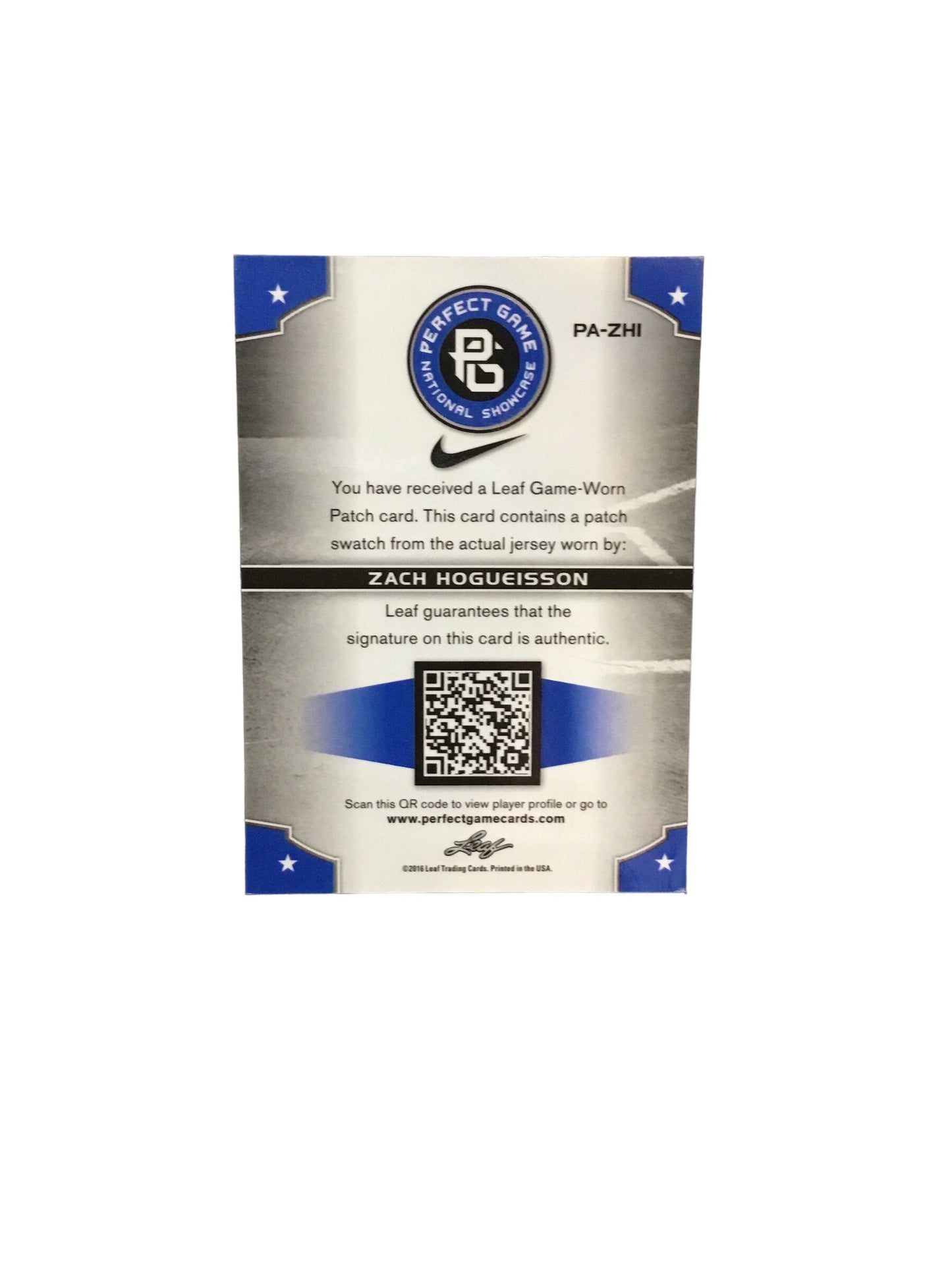 2016 Leaf Patch Autographs Zach Hogueisson 7/40