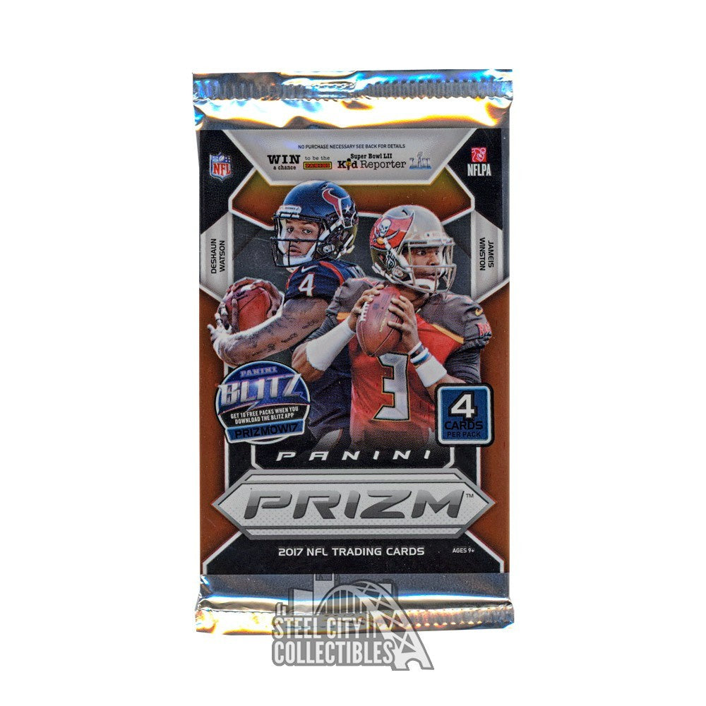 2017 Panini Prizm Football Card Blaster Box - Single Pack 4 Cards Per Pack Mahomes Rookie