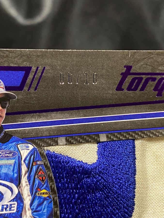 2017 Panini Torque Silhouettes Firesuit Signatures Purple #8 Trevor Bayne 06/10