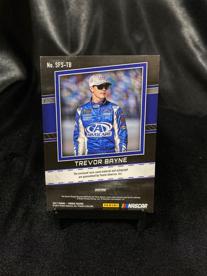 2017 Panini Torque Silhouettes Firesuit Signatures Purple #8 Trevor Bayne 06/10