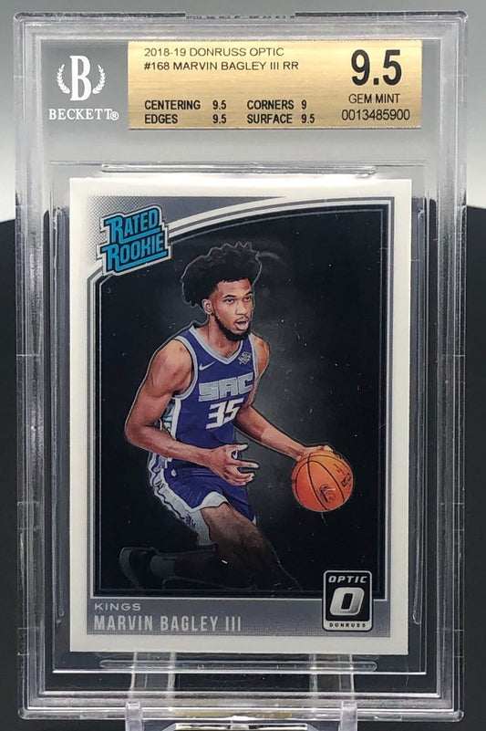 2018-19 Donruss Optic Marvin Bagley III RR BGS 9.5 Rookie RC Kings #168