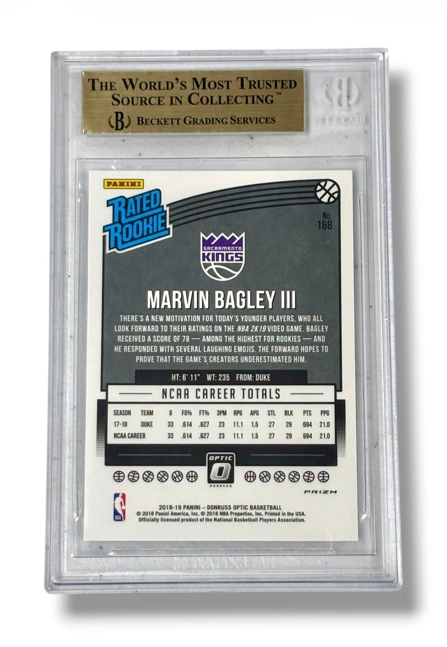 2018-19 Donruss Optic Shock #168 Marvin Bagley Rookie RC BGS 9.5 - 0013420794