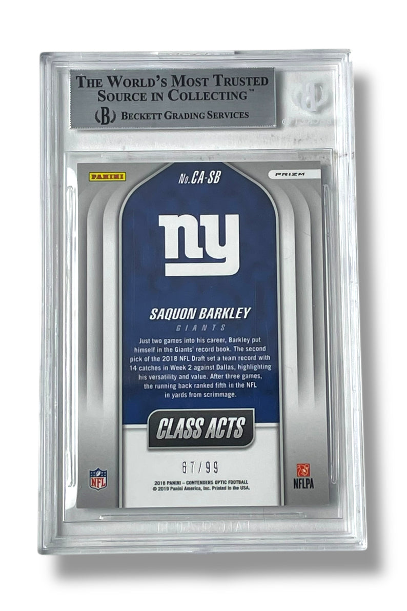 2018 Contenders Optic Class Acts /99 Saquon Barkley RC BGS 9 - 0013420229