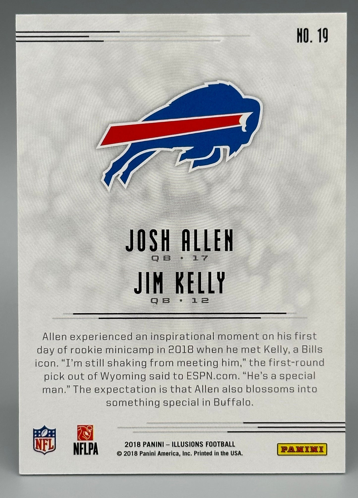 2018 Illusions Josh Allen RC/Jim Kelly #19