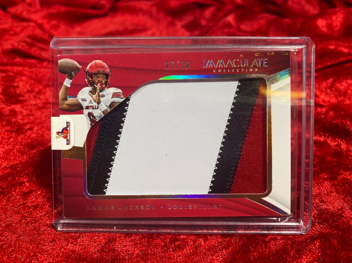 2018 Immaculate Collection Lamar Jackson Collegiate Immaculate Jumbo #5 7/10