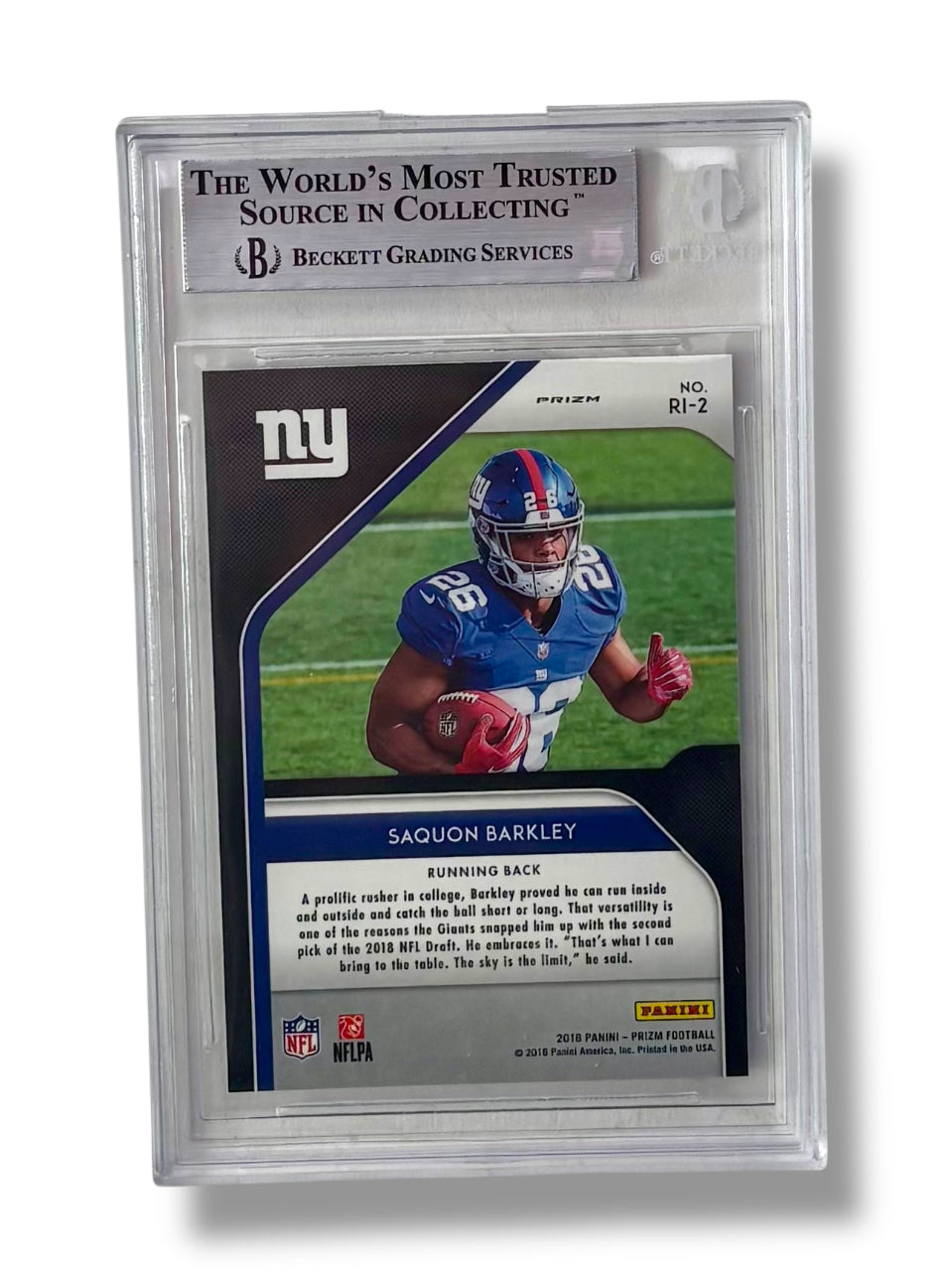 2018 Panini Prizm Rookie Introduction Silver Saquon Barkley RC BGS 9 - 0013422008