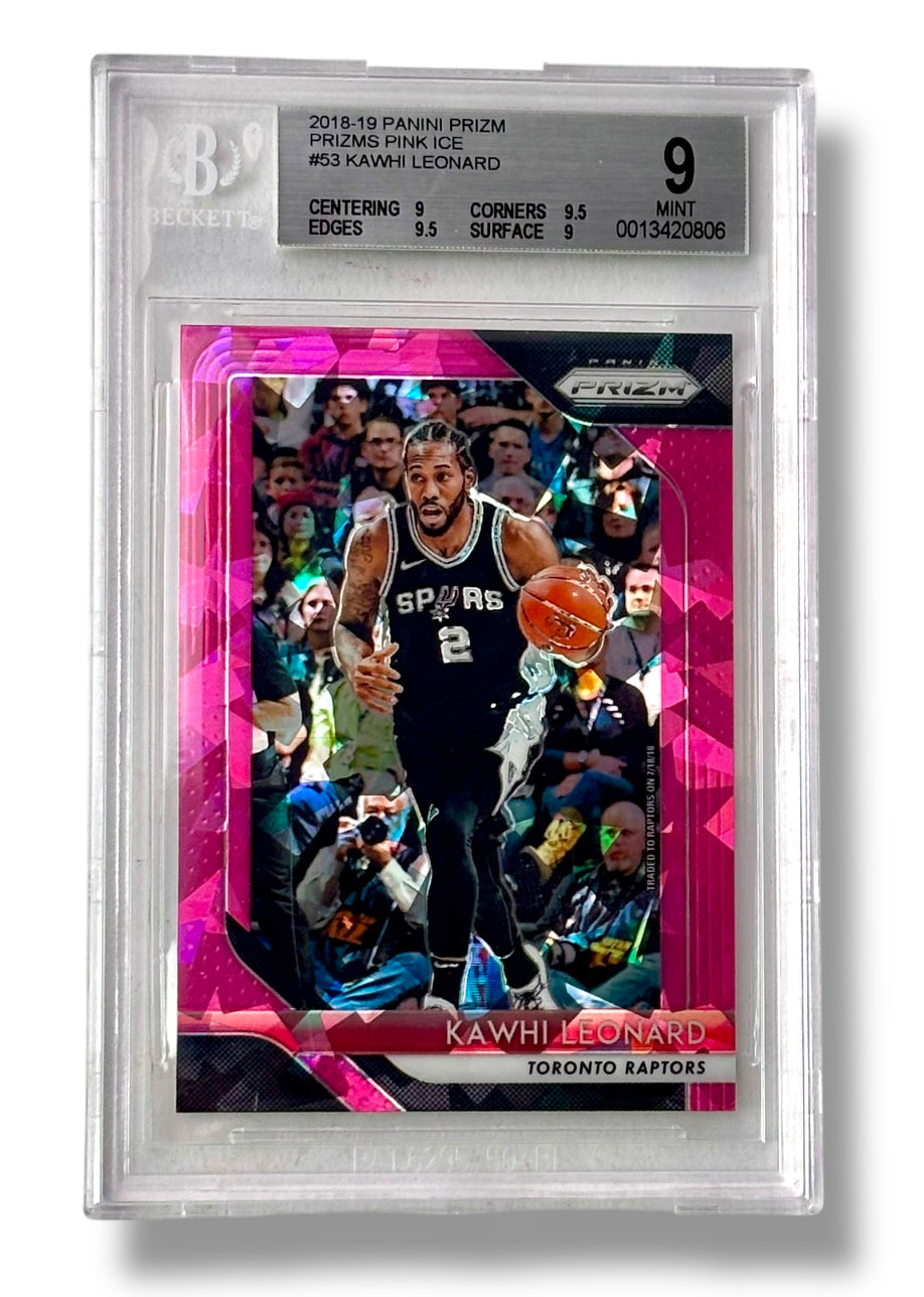 2018 Prizm #53 Pink Ice Kawhi Leonard BGS 9 - 0013420806