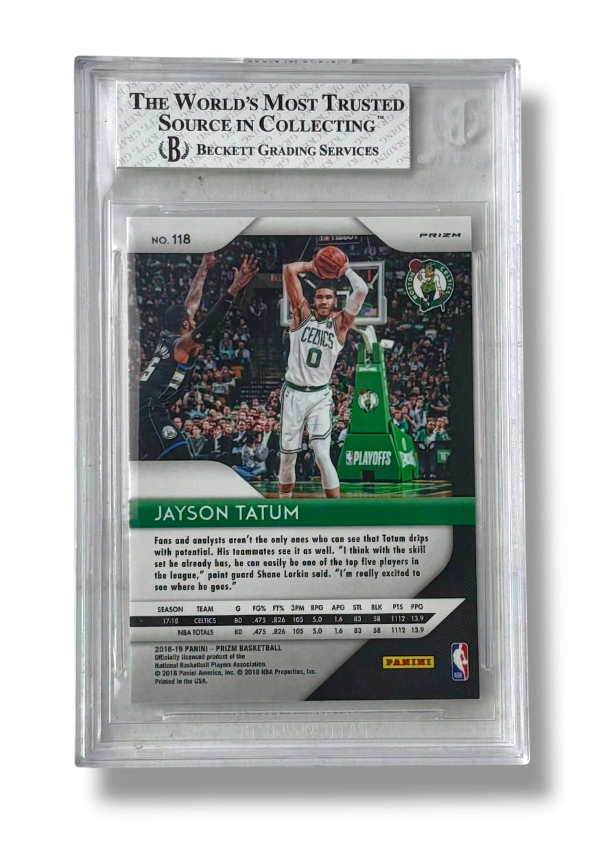 2018 Prizm Hyper #118 2nd YR Jayson Tatum BGS 8 - 0013420819