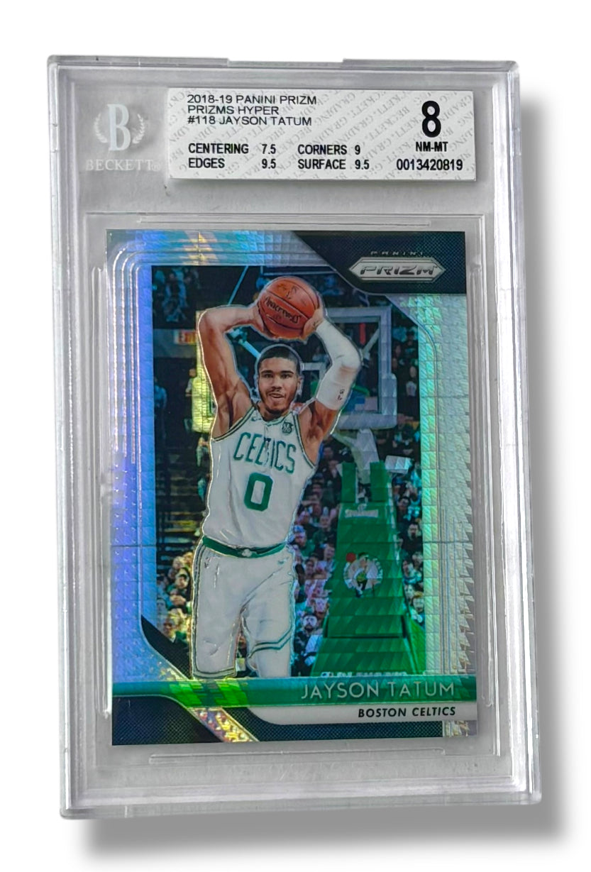 2018 Prizm Hyper #118 2nd YR Jayson Tatum BGS 8 - 0013420819