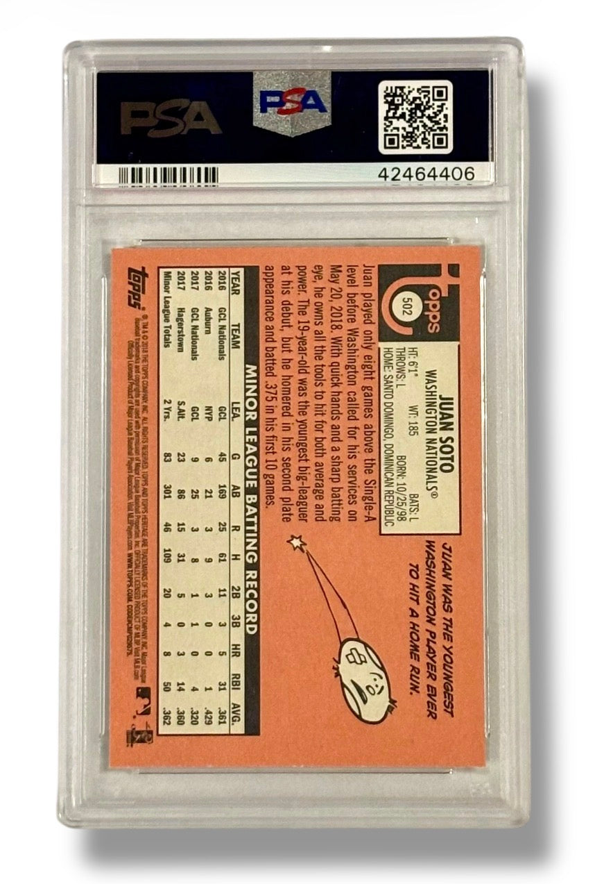 2018 Topps Heritage #502 Juan Soto Rookie RC PSA 10 - 42464406
