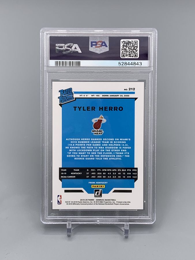 2019-20 Panini Donruss #212 Tyler Herro RR RC PSA 10