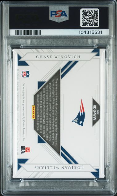 2019 National Treasures Rookie Dual Sig. Winovich Williams Auth Auto PSA 10 Pop 1