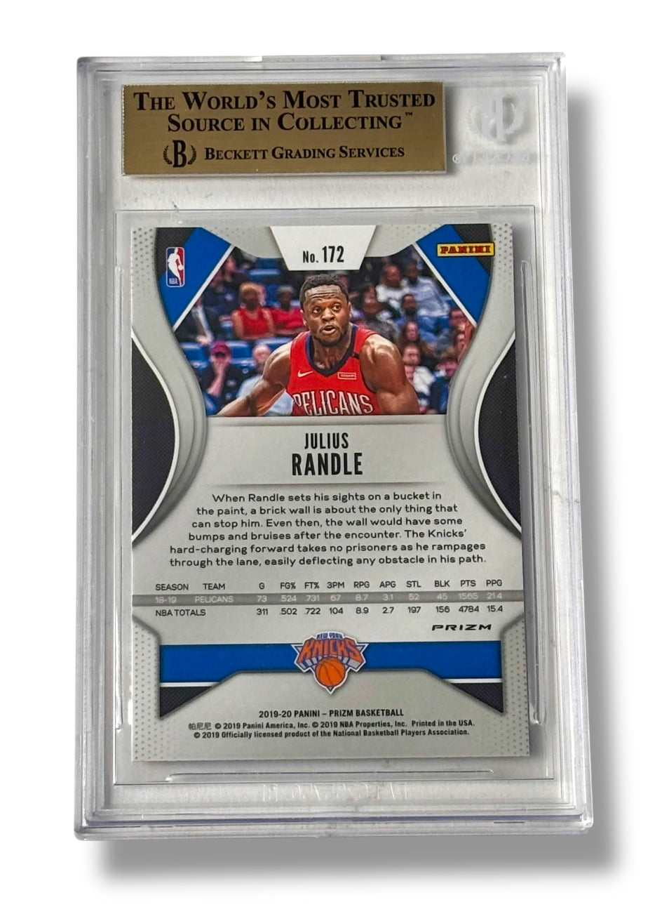2019 Prizm Choice Tiger Stripe Julius Randle SSP True Gem Mint BGS 9.5 - 0013492731
