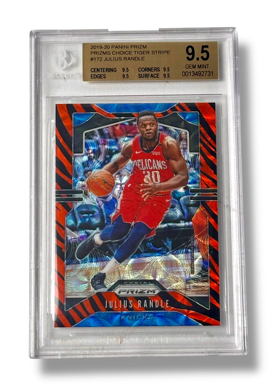 2019 Prizm Choice Tiger Stripe Julius Randle SSP True Gem Mint BGS 9.5 - 0013492731