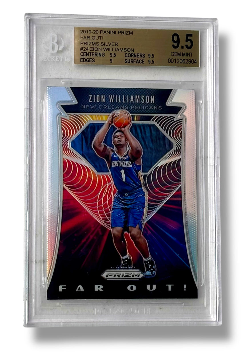 2019 Prizm Far Out! Silver Zion Williamson RC Rookie BGS 9.5 - 0012062904