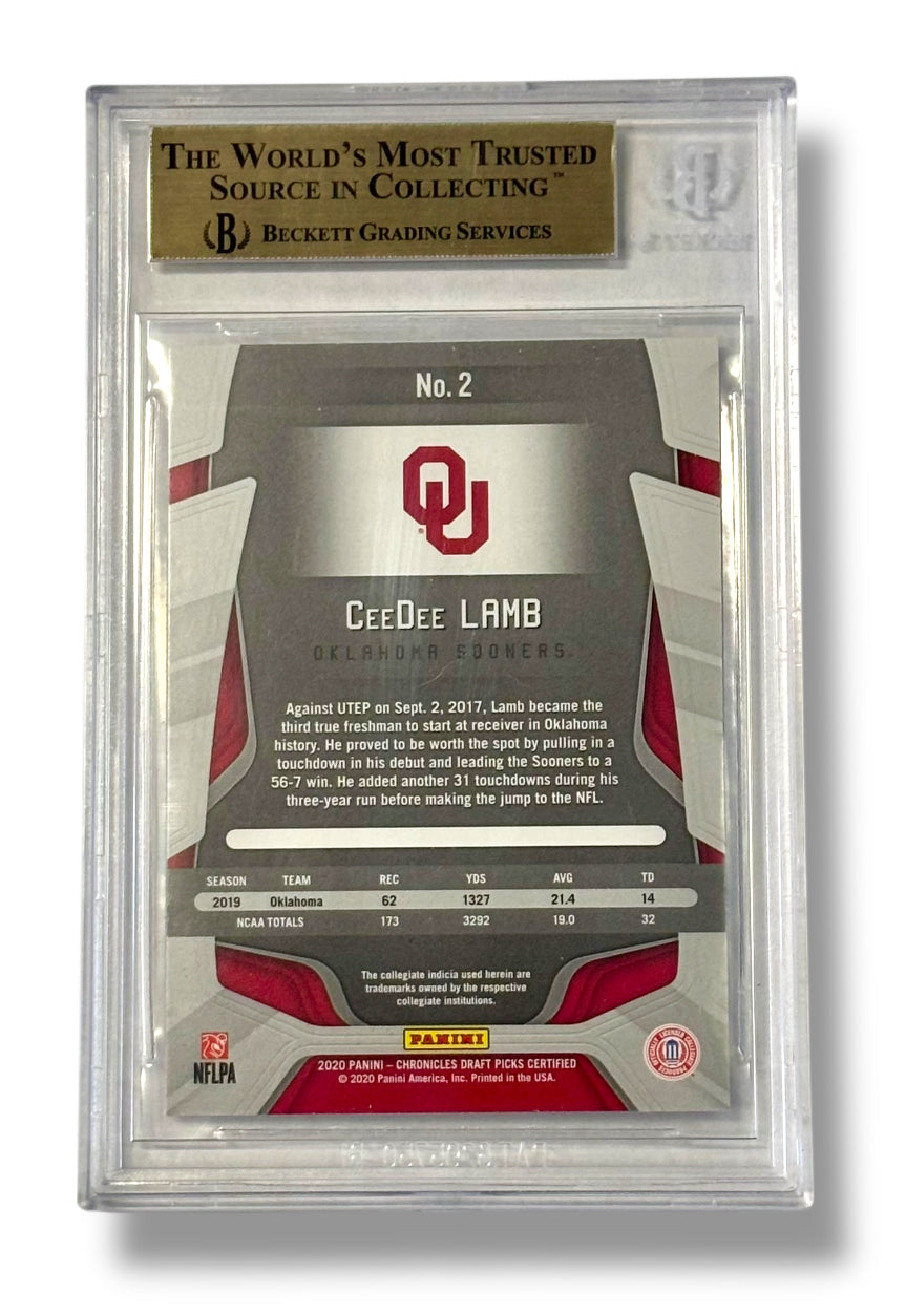 2020 Certified Collegiate Rookies Mirror Red CeeDee Lamb RC BGS 9.5 - 0013418990